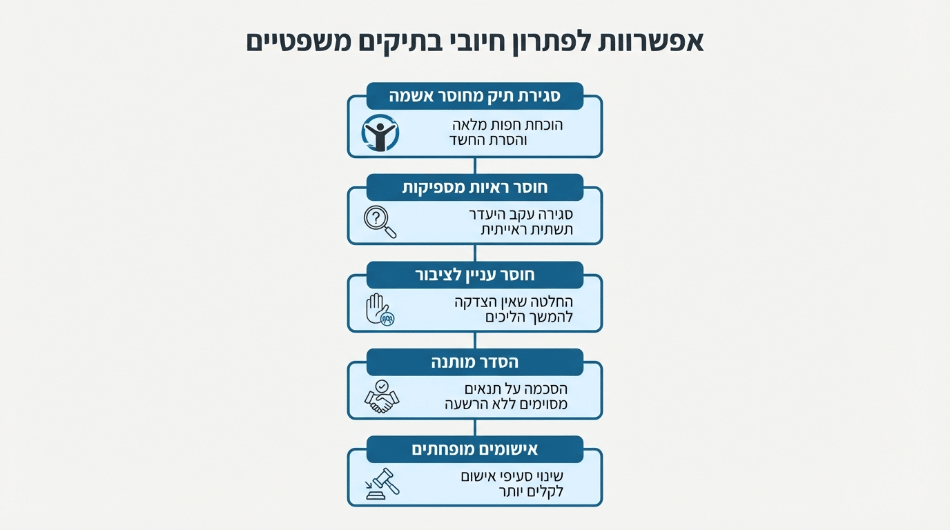 תוצאות אפשריות של שימוע מוצלח לפני כתב אישום