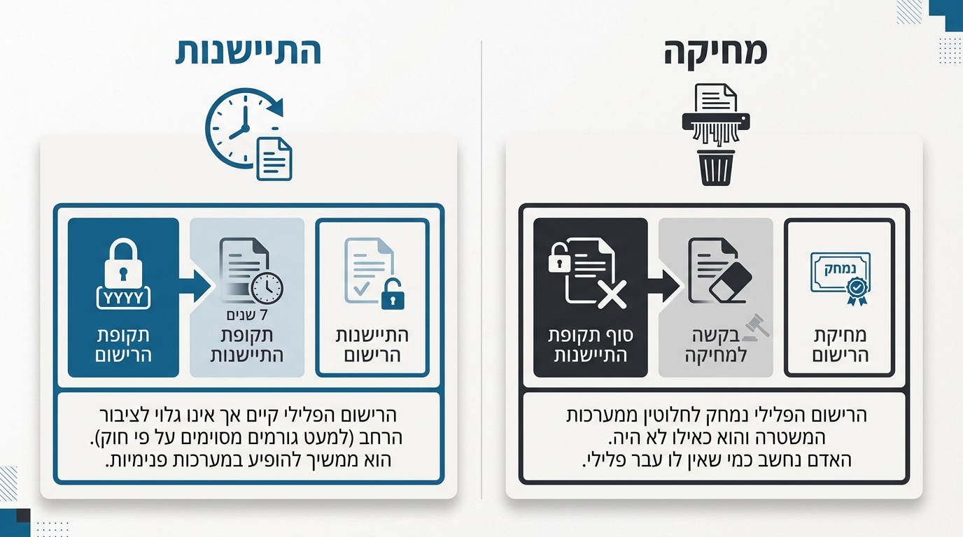 מה זה התיישנות ומה זה מחיקה של הרשעה